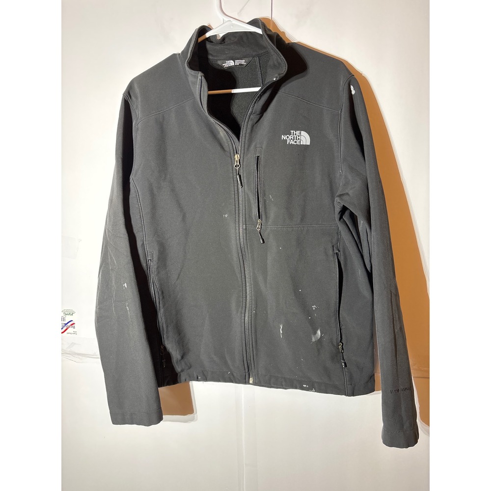 TNF Apex WindWall fleece-lined‎ softshell jacket M Distressed workwear black